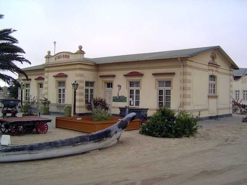 The comparatively humble station of the Otavi Railway, which between 1906 and 1914 carried copper ore 567 kilometers from Tsumeb, in the nor