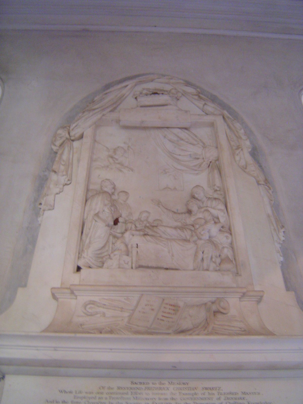 Another elaborate monument, this one for Frederick Swartz, a long-serving missionary.