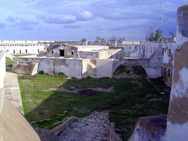 The interior of the fort is now empty, as is the Church of S. Sebastião, seen here.