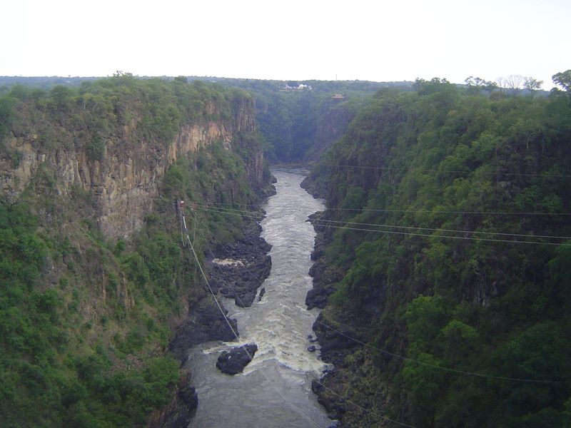 Downstream. Those cables are for adventure nuts.