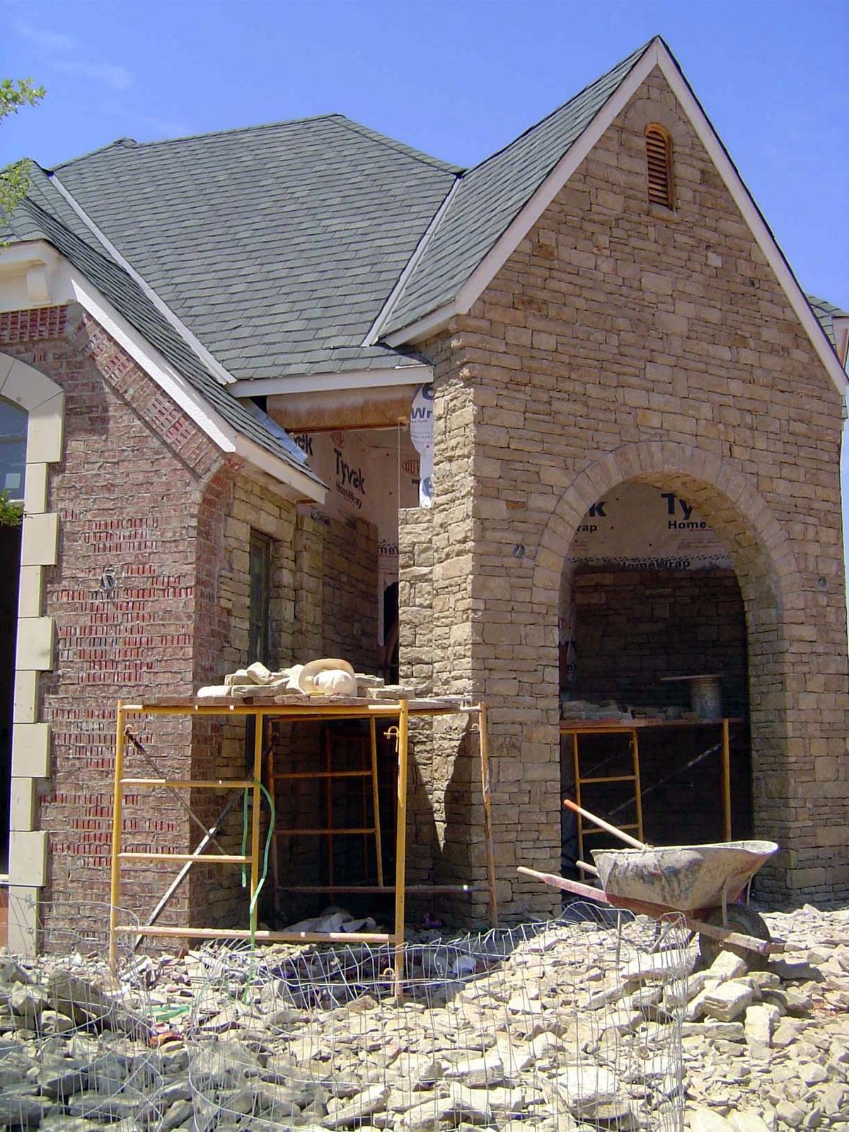 Next step: stone facing.