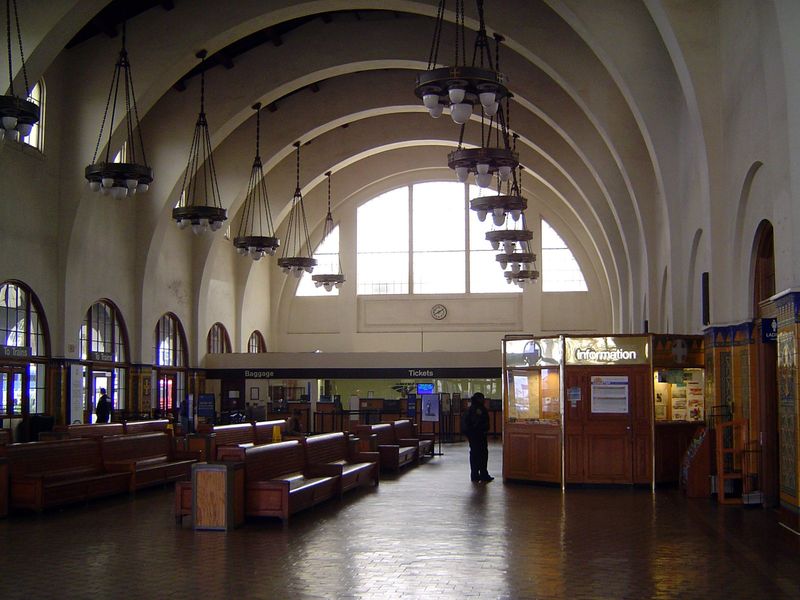 Waiting room. Notice the tile on the walls.