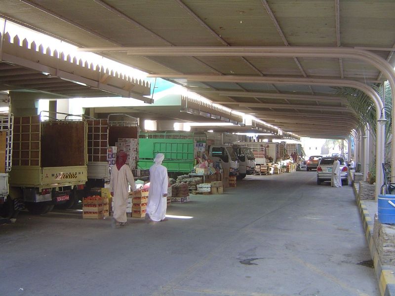 Nearby, however, there's a new 1992 but real market. Here are the delivery bays for fruit and vegetables.