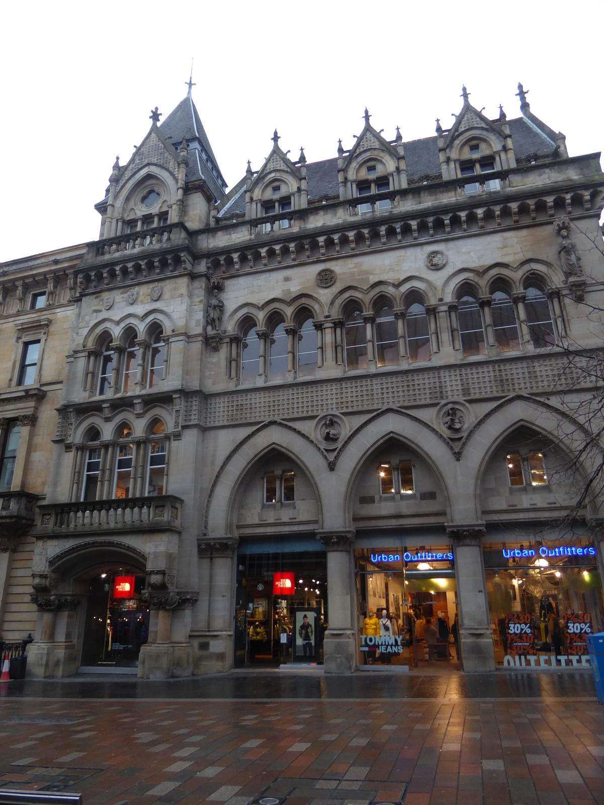 Gothic architecture is unusual in central Glasgow, but here's an exception, inspired perhaps by the Royal Courts of Justice in London. The a