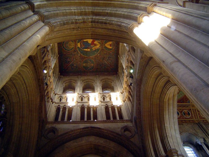 Looking up into the west tower.