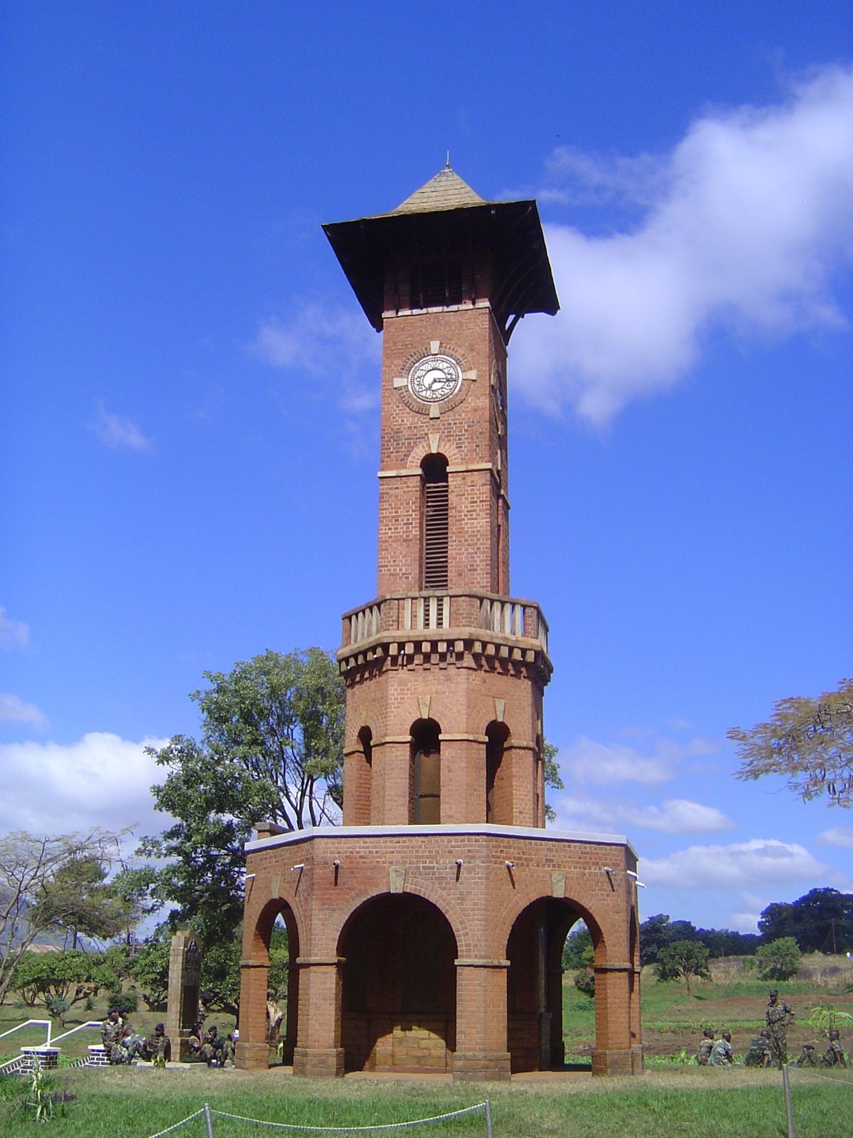 There are few other monuments in Zomba, but here's a striking one. The soldiers hint at its purpose.
