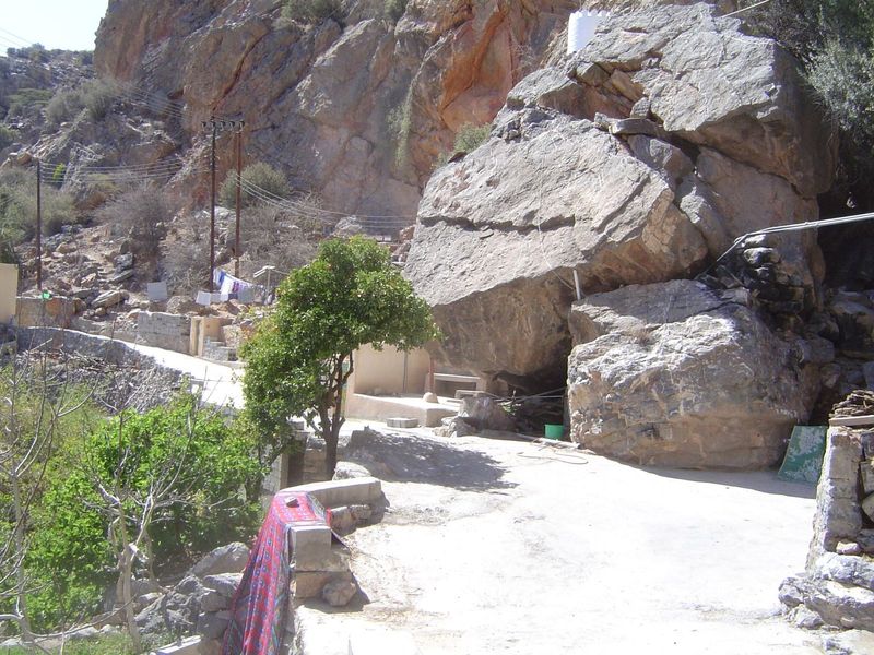 Behind the boulders, another spring.