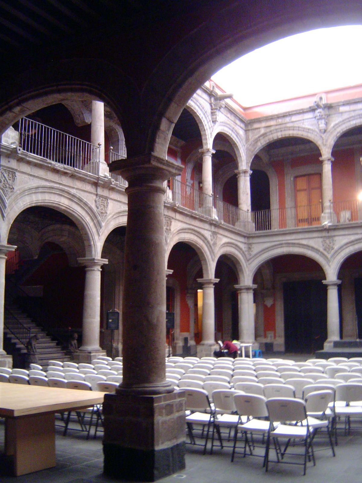 The interior is a courtyard of the sort common to colonial buildings in this city.