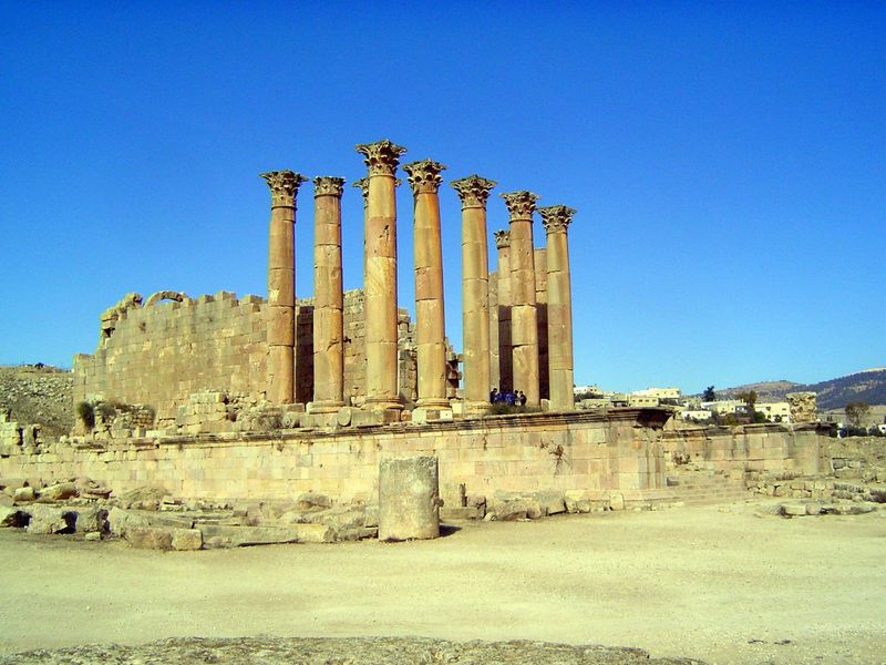 The temple itself. This was the grand focus of Jerash in the Second Century, although it appears from lack of any evidence of a roof that th