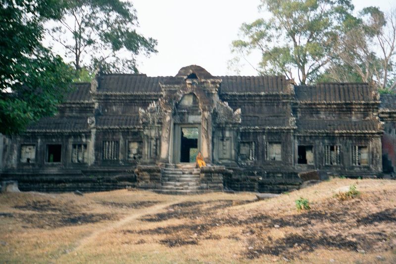 The grand entrance to Angkor Wat is from the west. That's contrary to the standard practice of entrances on the east and is apparently an in