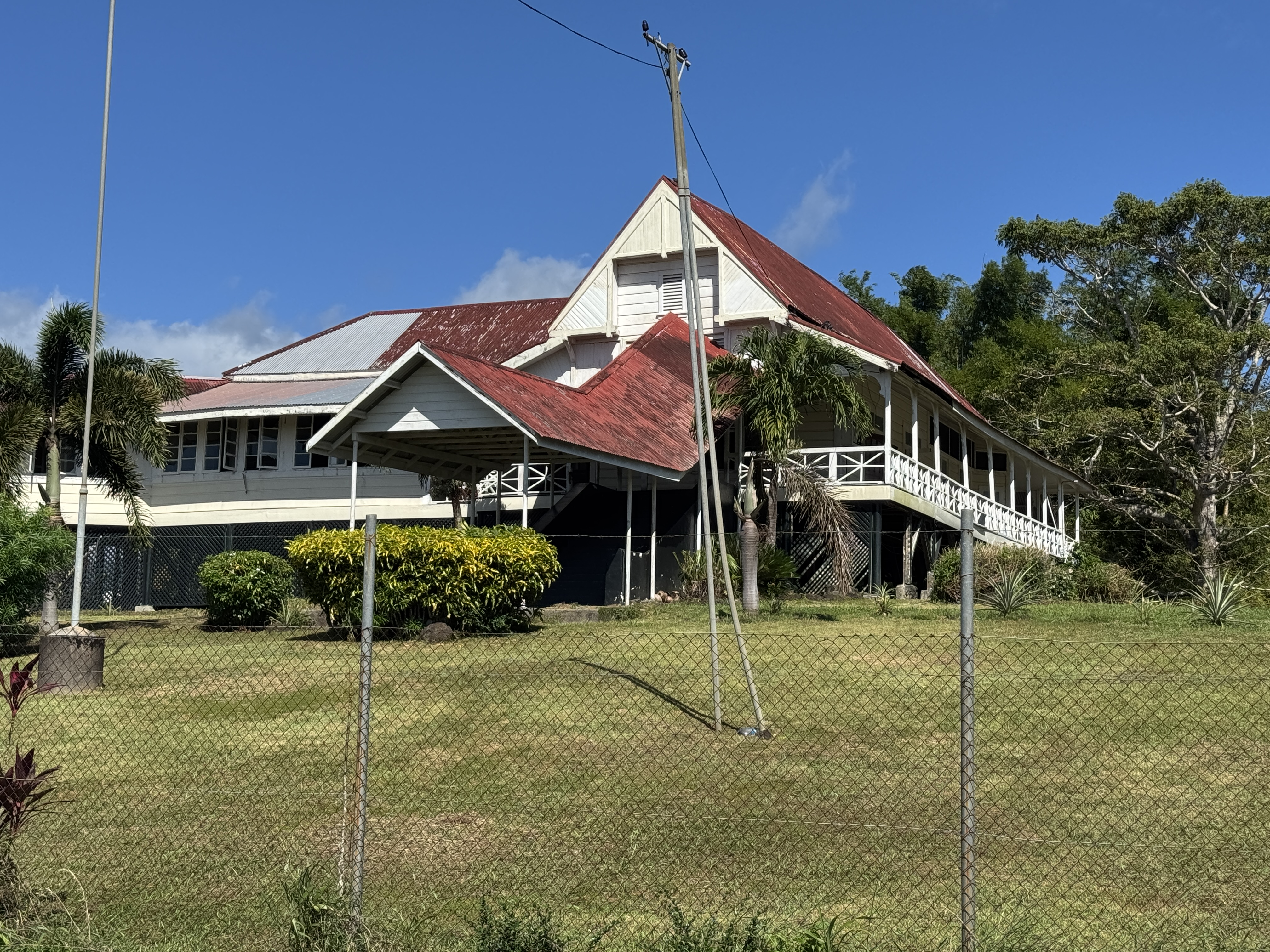 A rare residential survivor.  Now vacant, it was built in 1914 for the German colonial government's agricultural expert.  He didn't have muc