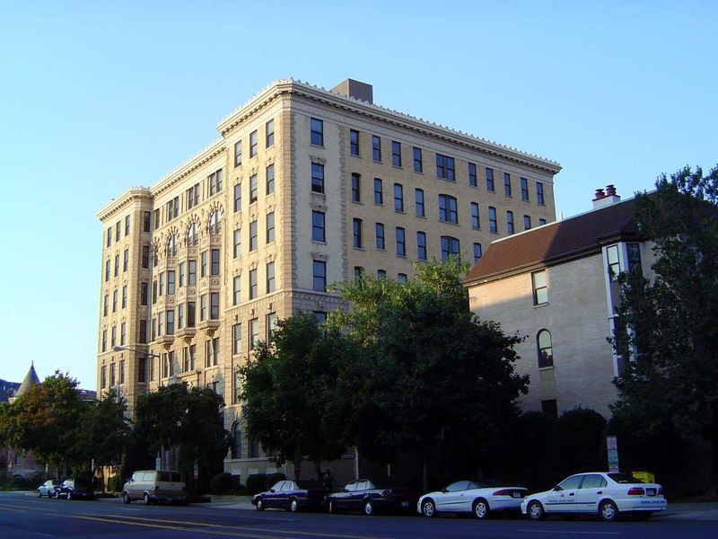 One of the law's first targets was Schneider's Iowa apartment building of 1900, truncated in comparison to its nearby predecessor.