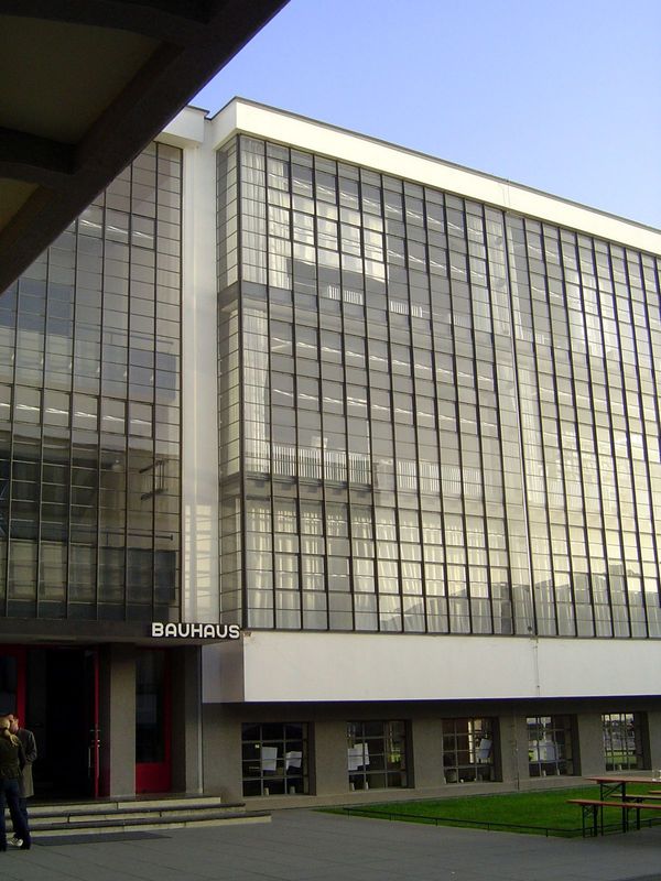 A few years later Gropius explained more prosaically that "glass is the purest building material consisting of earthly matter, closing off s