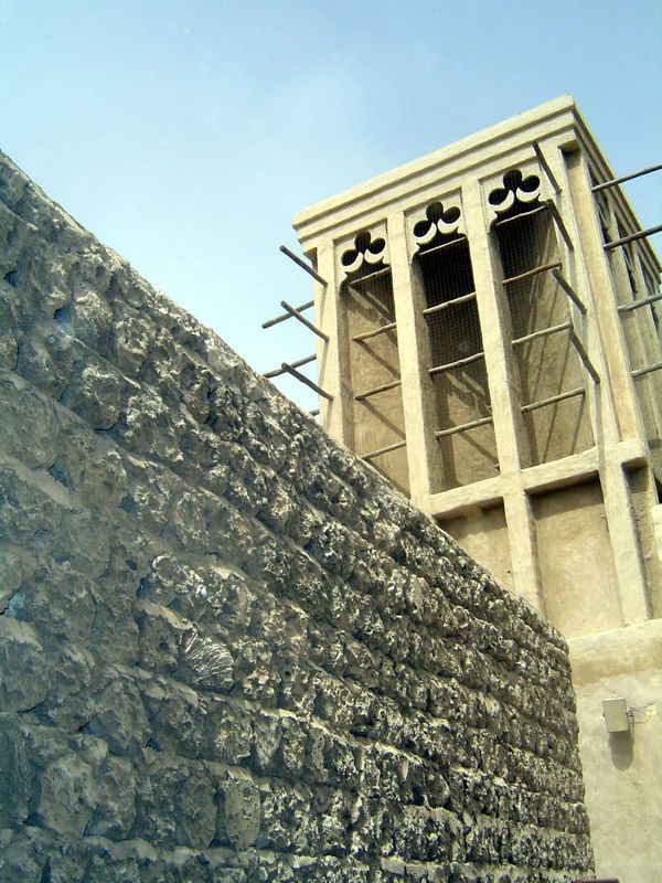 The tower is to catch the wind and deflect it down into the museum that was once the house of Shaikh Maktoum bin Hasher Al Maktoum. The towe