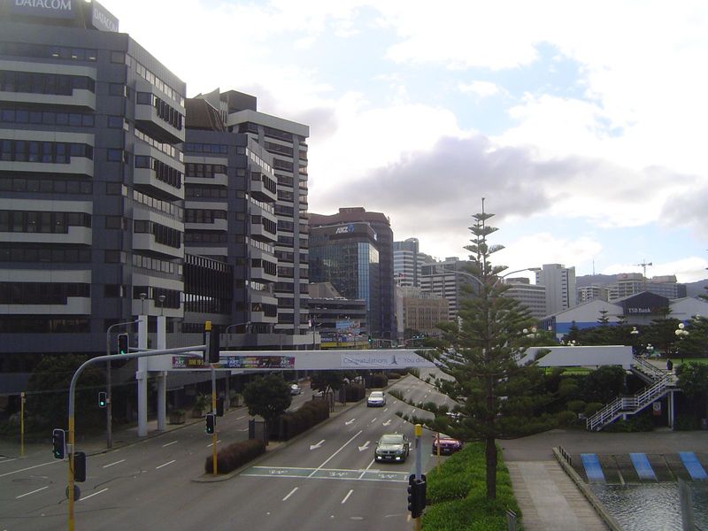 On the other hand, never underestimate the power of builders to make dramatic locations boring. This is Jervois Quay, with a lineup from the