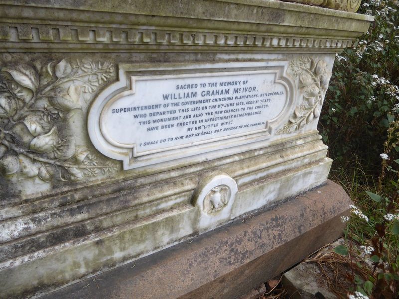 Remember him? From the botanic garden that he laid out? He also took charge of the production of chinchona, the source of life-saving but ex