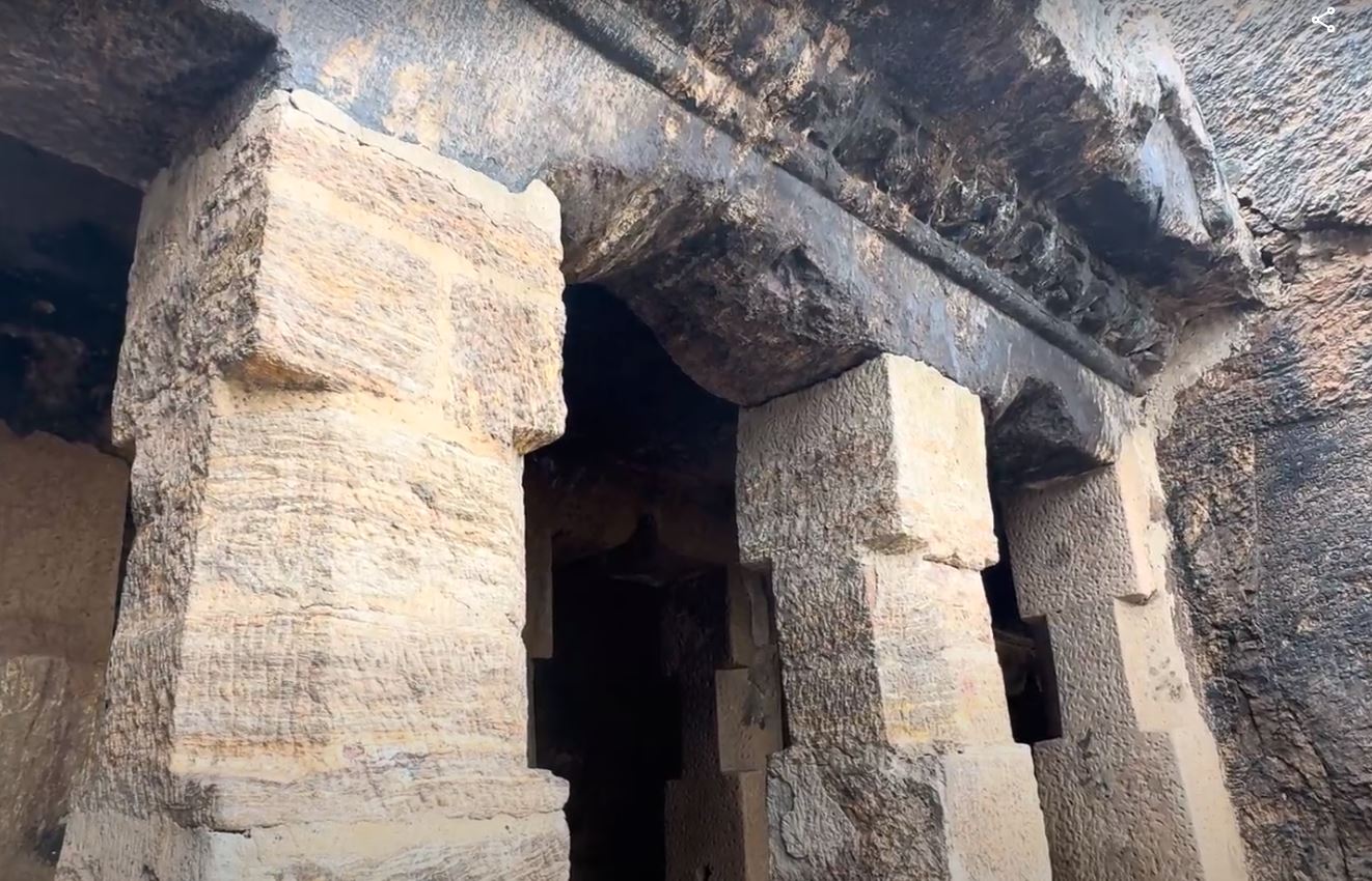 The cave is a combination of excavated and built.