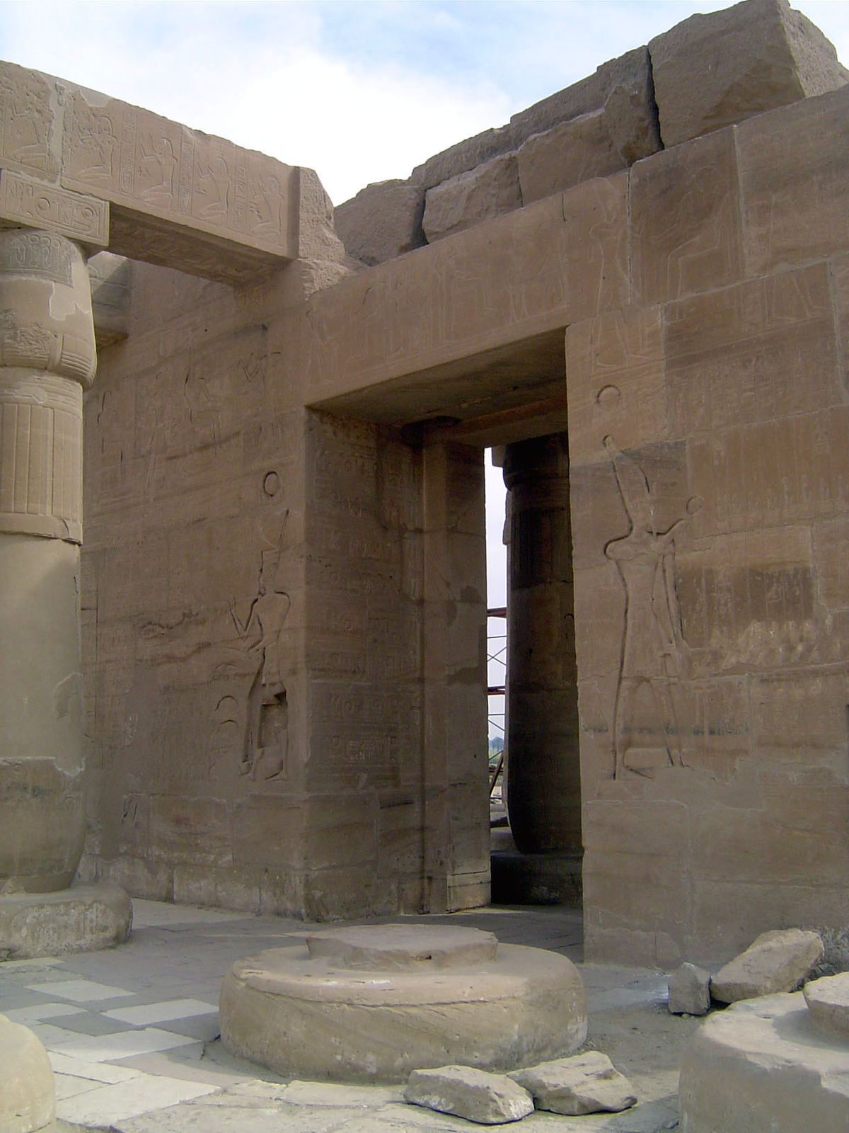The walls of the temple are decorated with both secular and spiritual images.