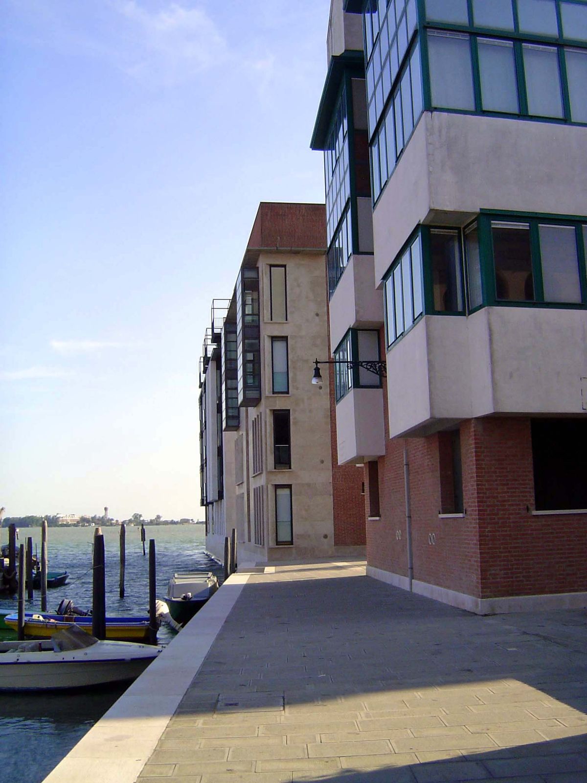 And arrive at new apartment blocks on the south side of Giudecca.