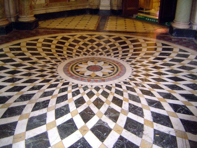 The foyer floor.