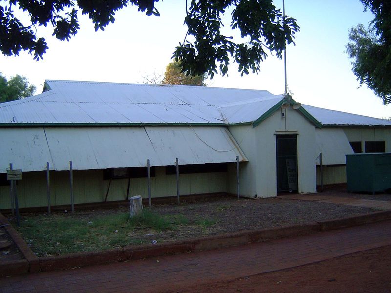 This is a once-popular "Sidney Williams" prefabricated steel-frame and steel-sheet building. Now part of the United Australia Church, this e