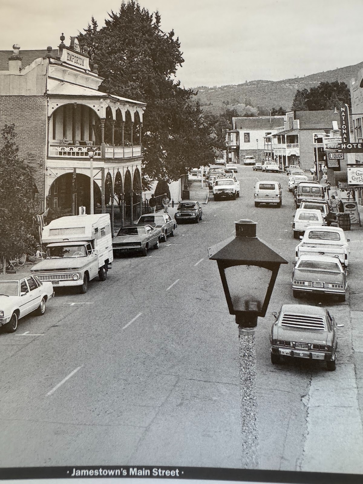Circa 1960, when the National Hotel on the right still had its movie-theater marquee.