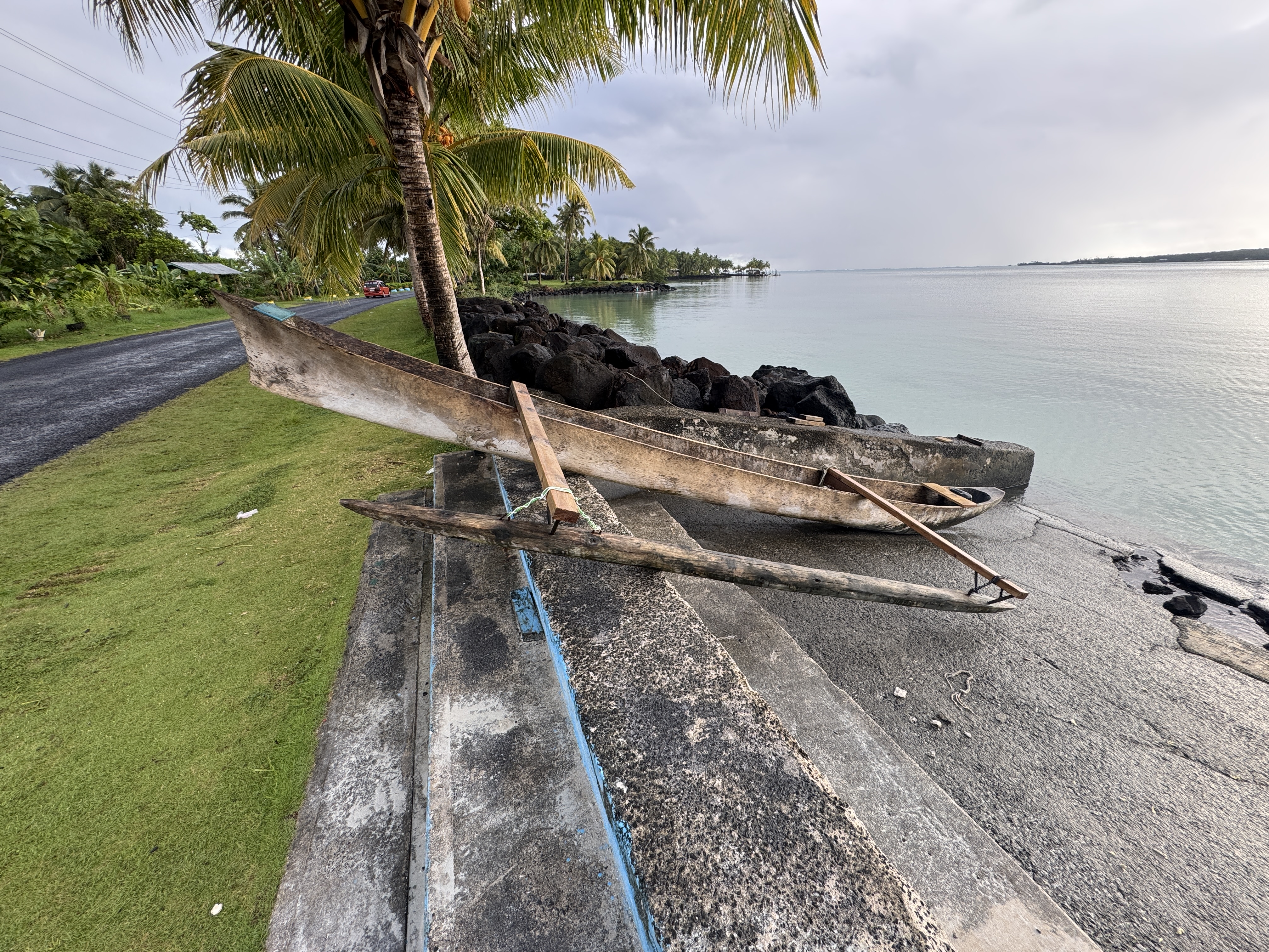 It's not just houses that have been turned upside down.  Here's somebody devoted to the old dugout canoe, like the one shown almost at the t