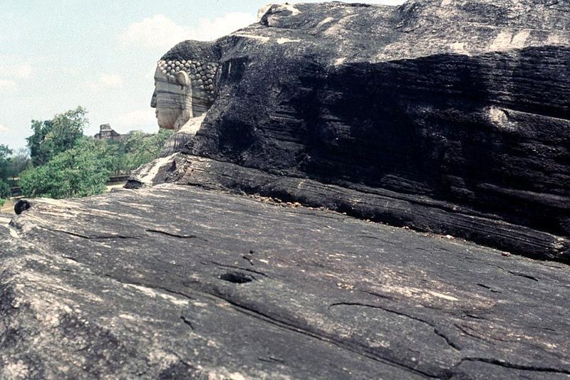 Still farther north, there's a granite outcrop from which has been carved the Gal Vihara, or "rock shrine."