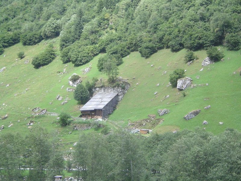 Downstream, another defensive measure against landslides.