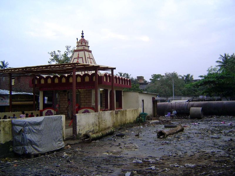 A temple; water main in background.