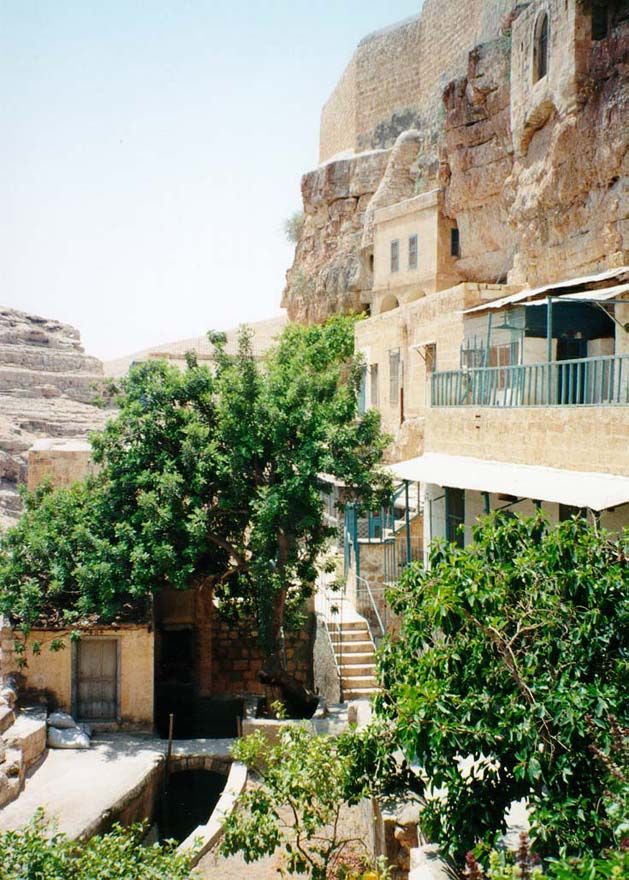 Inside the monastery, trees are irrigated with rainwater captured in cisterns.
