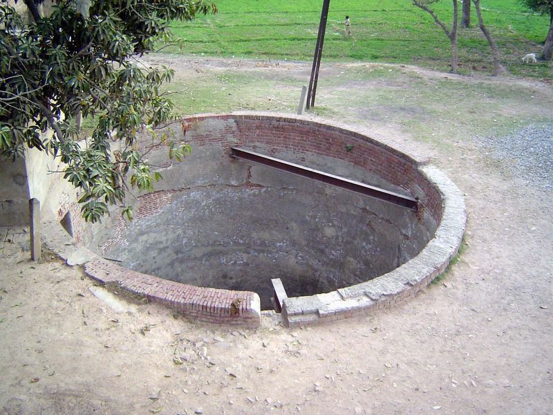 Wonder where the water came from? Here's the answer. It was raised by a Persian wheel.