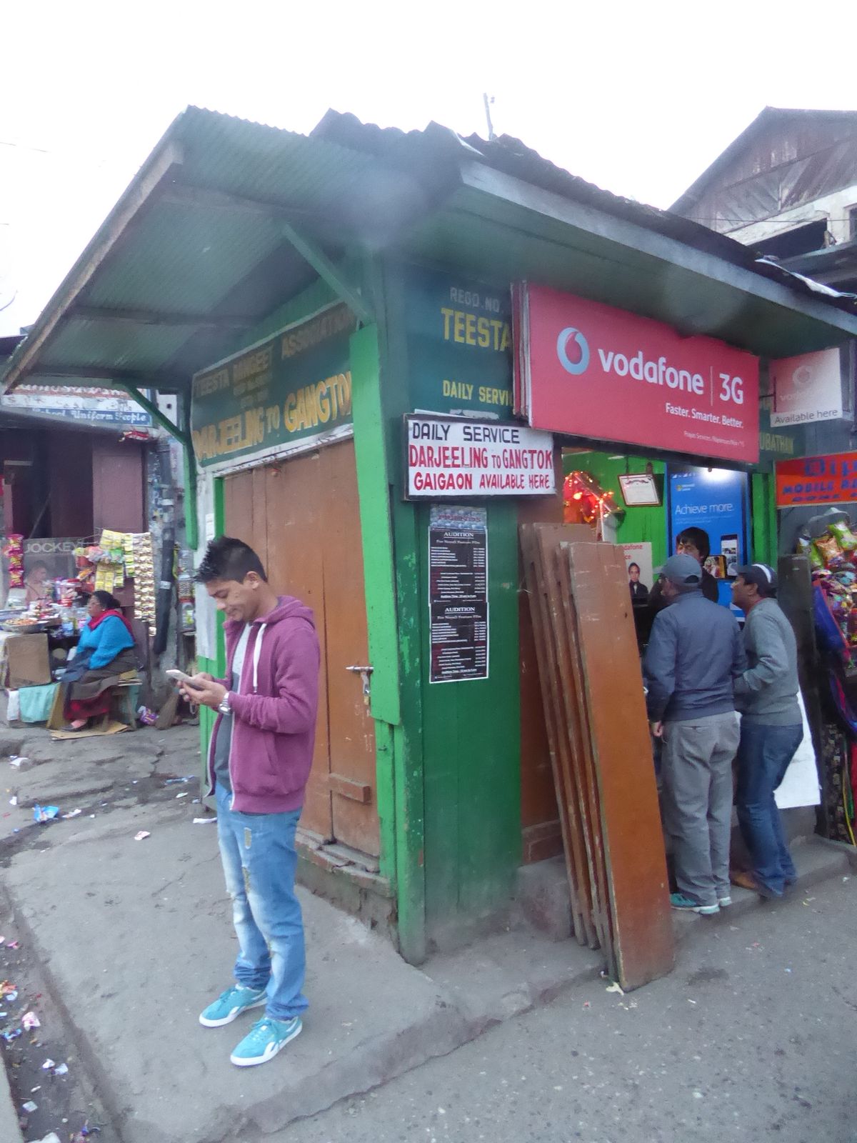 Back to the taxi stand and the place to buy tickets to Gangtok, the capital of Sikkim and about 60 miles to the north. Call it four hours. N