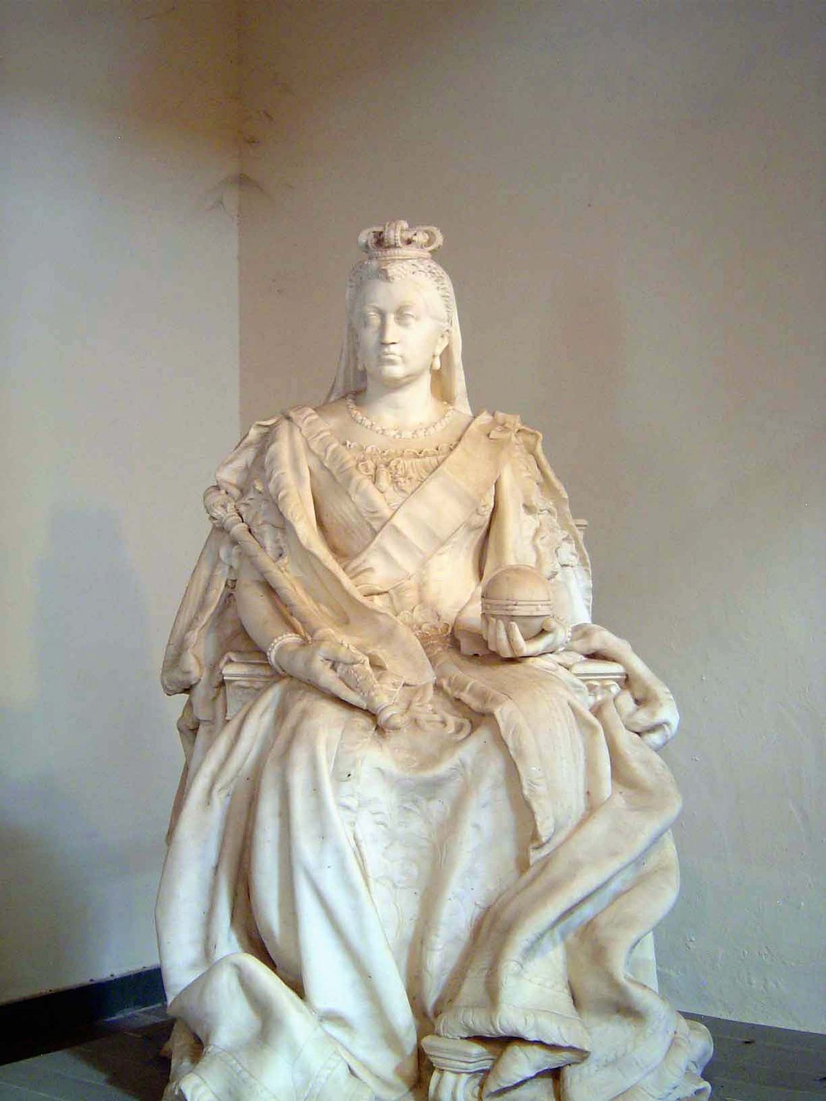 Victoria with sceptre and globe.