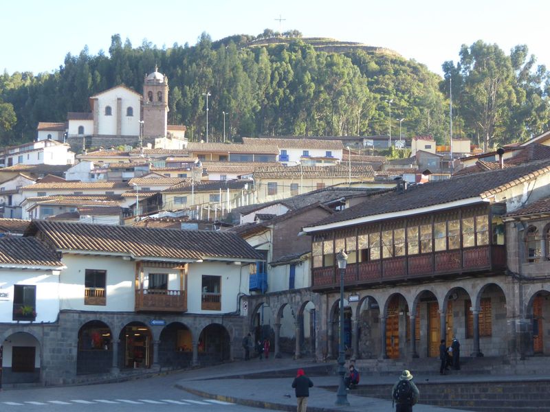 The preceding pictures were taken from a couple of different spots on the hill seen here from the Plaza Mayor. That's the Iglesia San Cristo