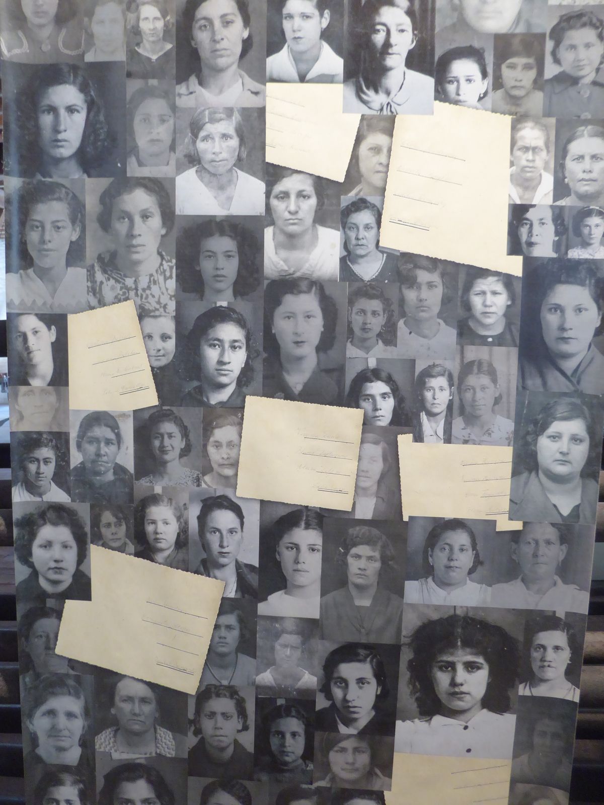 A grim mosaic of ID photos. The plant at its peak had 5,000 workers. Labor strife was minimal because there was an infinite supply of willin