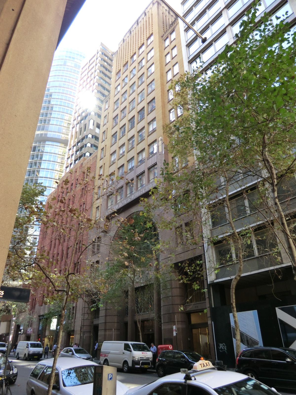 The Bank of New South Wales, 1938-40, later Delfin House and AFT House. The original name survives in its fine font.