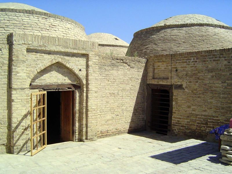 Inside, there's a number of smaller buildings.