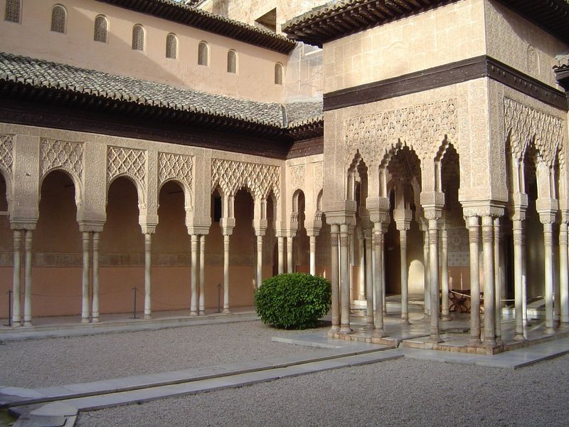 Looking across the Court of the Lions to the north and east sides.