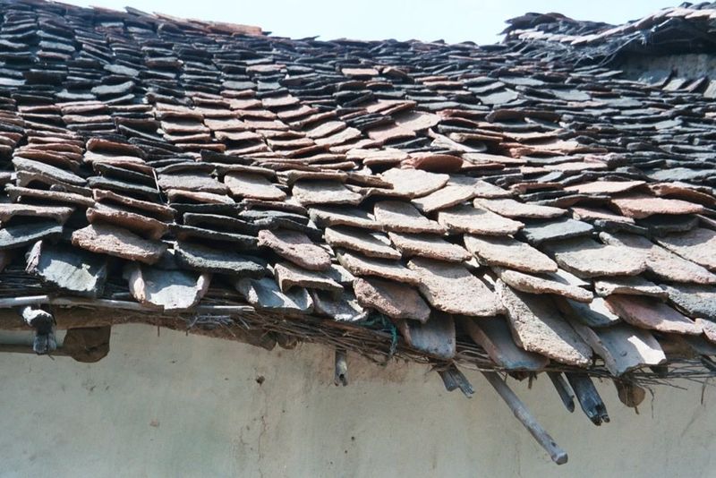 Typical roof tiles.
