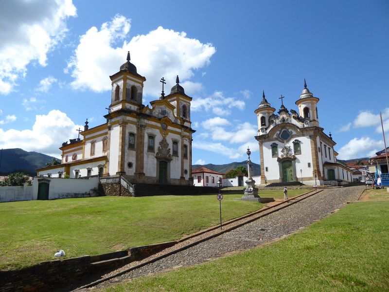 The town hall faces this plaza. The easy-to-ignore column is one of Brazil's two surviving whipping posts, the pelourinhos or pillories. The