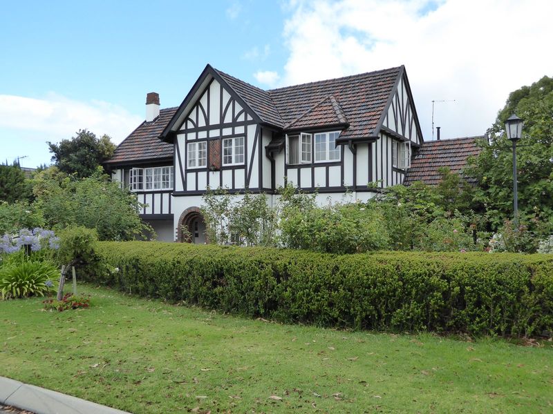 You can buy houses here in any and all styles—in this case a Tudor on Beatrice Road overlooking the Dalkeith Tennis Club.