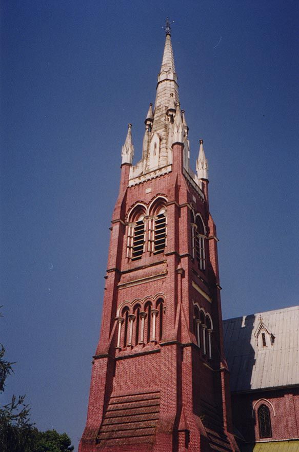 Holy Trinity Cathedral Church, just west of Scott Market and at the junction that heads north to the Shwe Dagon pagoda. The British moment i