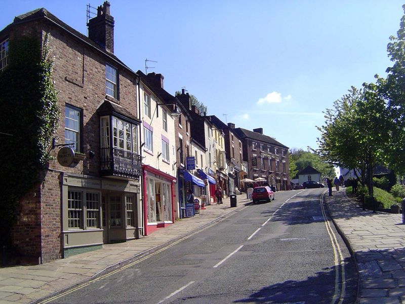 Main street. The dark building in the left distance is the Tontine Hotel, built by the Darby family in the 1780s.