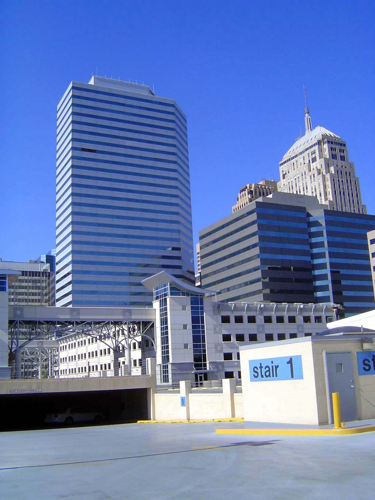Another element in the production of a deserted downtown: this enormous parking structure, the Galleria Garage, is all there is to show for 