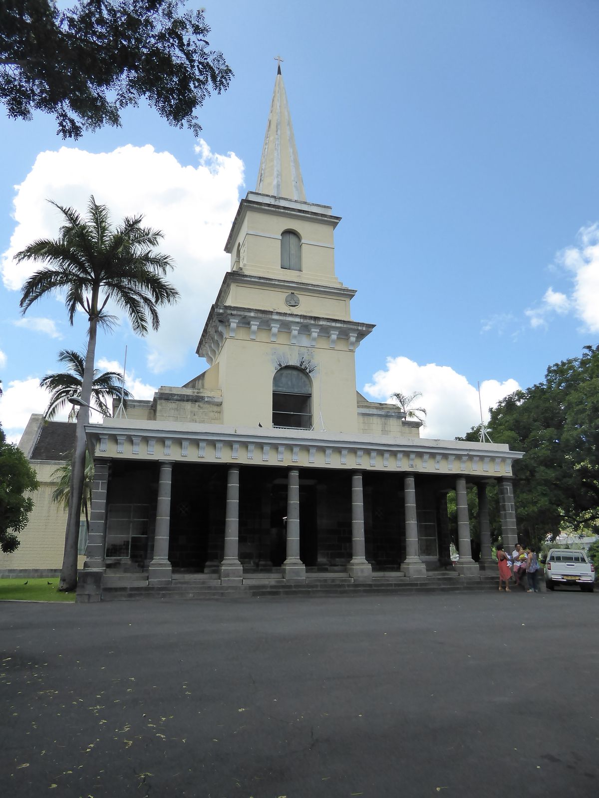 That may be because it started out as a powder magazine, with walls three meters thick. Consecrated in 1850, it got a veranda and leather-pu