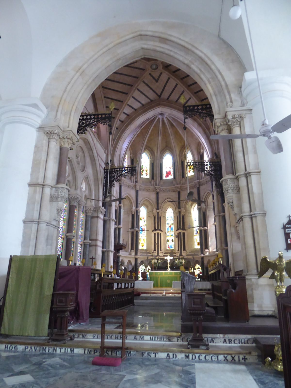 The comparatively opulent chancel is also later, from about 1865.