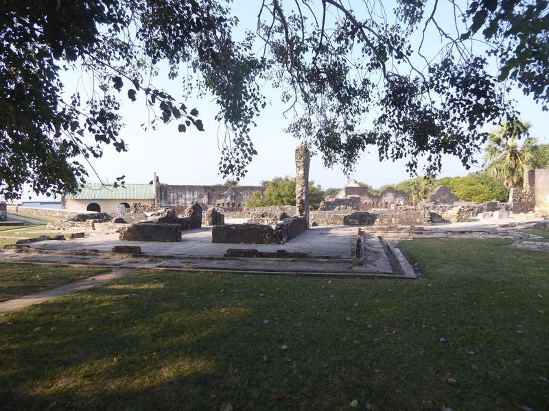 The ruins of Woolf's house, here in the foreground, overlook the ruined church and the so-called King's or Queen's House, the occasional res