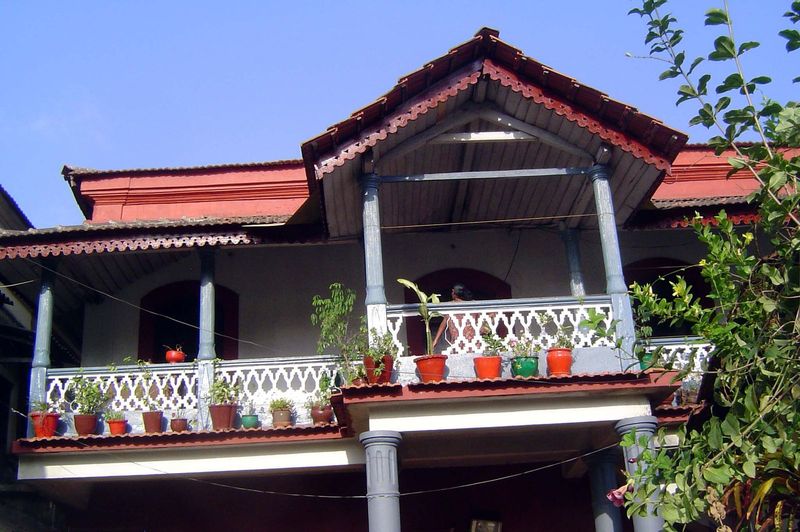 Still in San Thome, a typical Goan house. Gerard da Cunha Houses of Goa, 1999, p. 103 says that the Goan house, "is distinguised by its balc