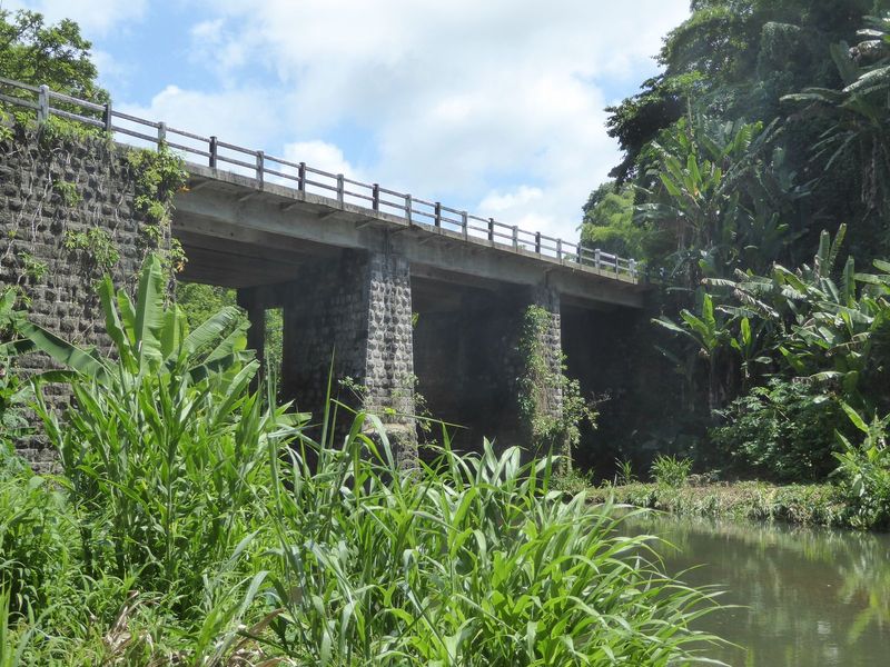 This is actually the third bridge here. The first was of wood. When it proved too fragile for heavy carts loaded with cane, it was replaced 